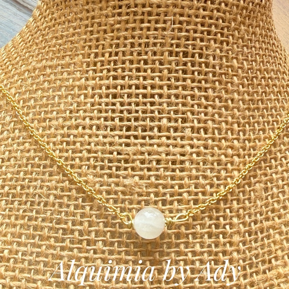 Dainty Selenite Necklace on Vermeil Chain